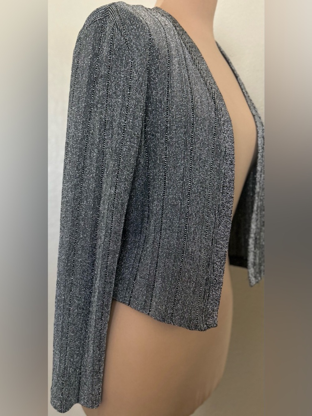 Open-Front Ribbed Formal Cardigan - Picture 6 of 11